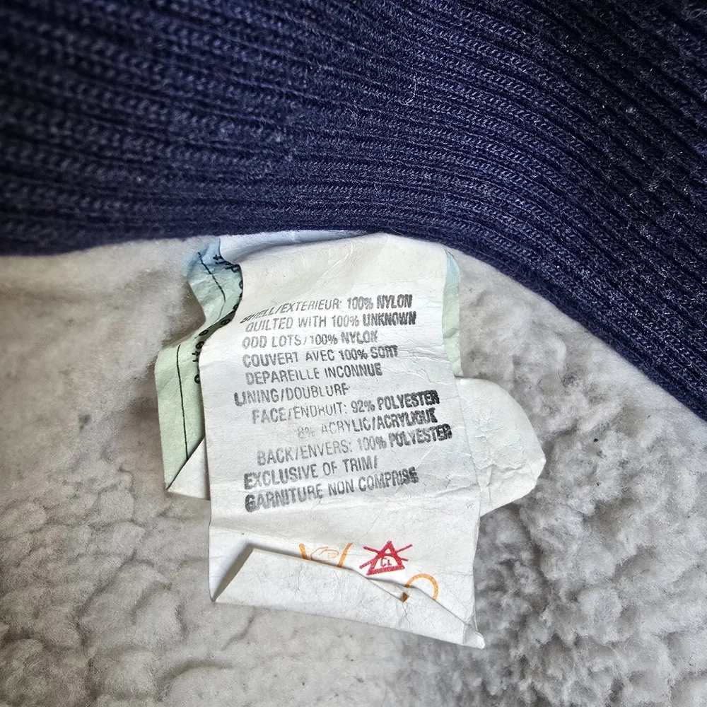 Vintage 80s Marks Workwear House Sherpa Lined Puffer Vest Mens Medium - Picture 9 of 10